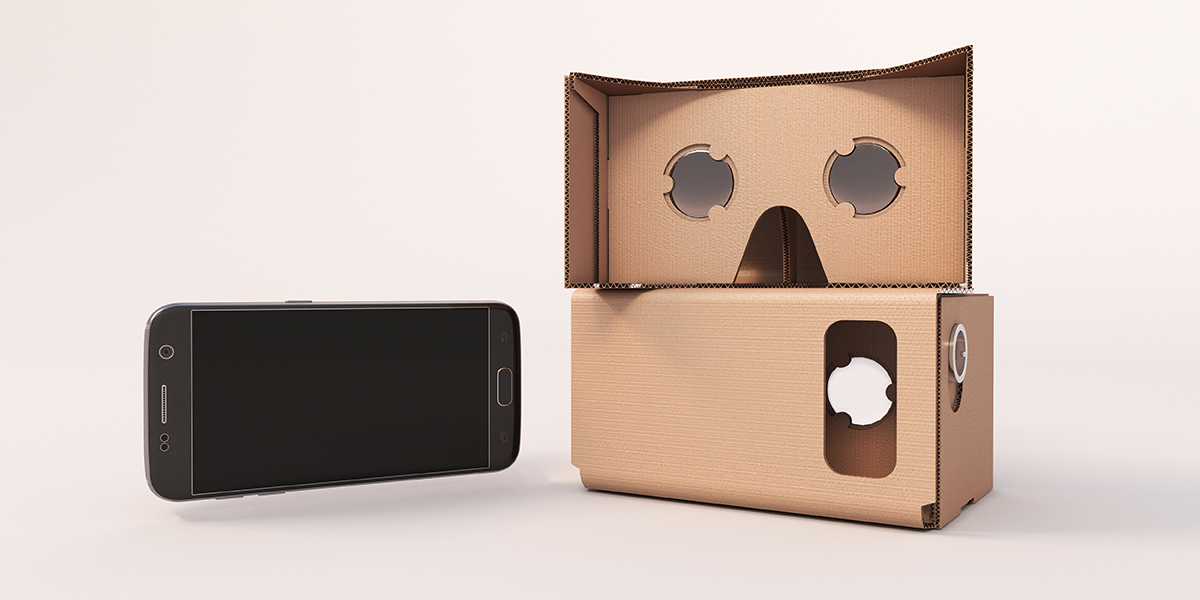 Google cardboard Virtual Reality Set.