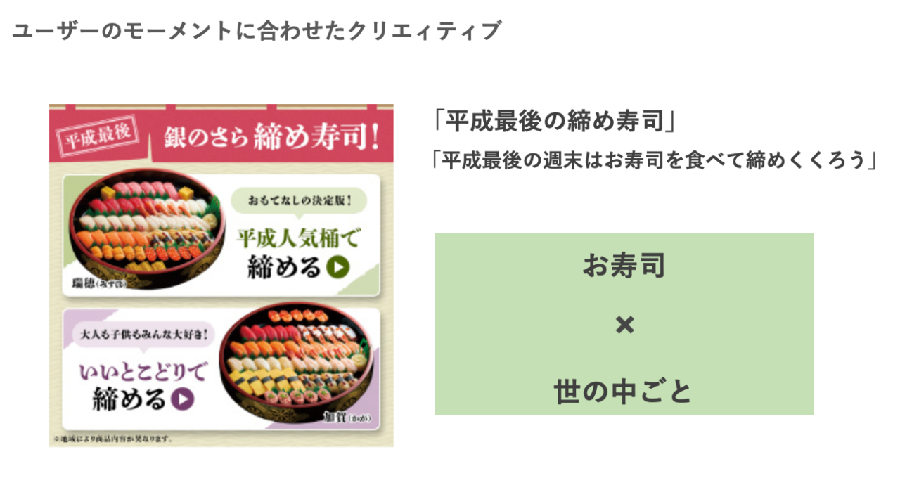 ユーザーのモーメントに合わせたクリエイティブ